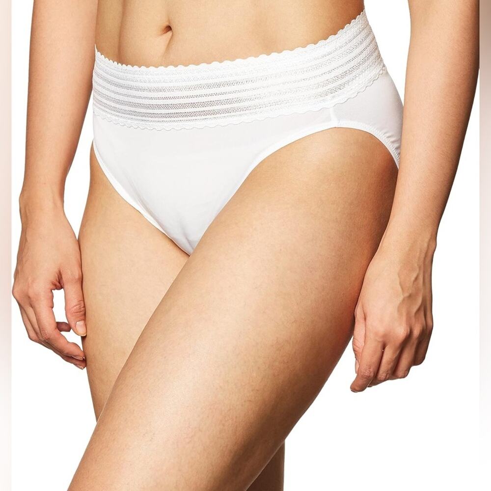 Warners 2X No Pinching, No Problems Dig-Free Comfort Waist Lace Microfiber Panty